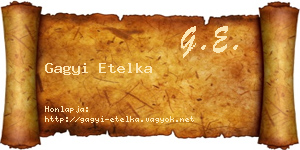 Gagyi Etelka névjegykártya